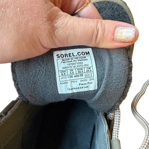 Sorel Weatherproof Kinetic Caribou Hiking Snow Sneaker Boot - Quarry Grey Brown - Picture 12 of 12